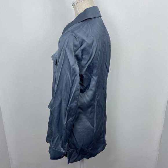 CHICOS Satin Explorer Utility Jacket 4 Pockets Chicos Sz 0 US Size 4/6 Gray NWT - Picture 3 of 9